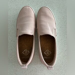 Sperry Light Pink Canvas Slip-Ons
